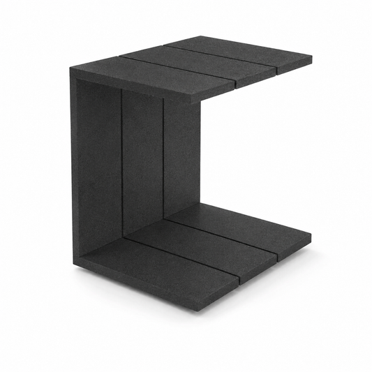 Aqua C-Side Table // Speckled Charcoal
