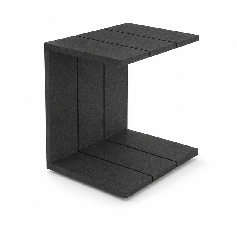 Aqua C-Side Table // Speckled Charcoal