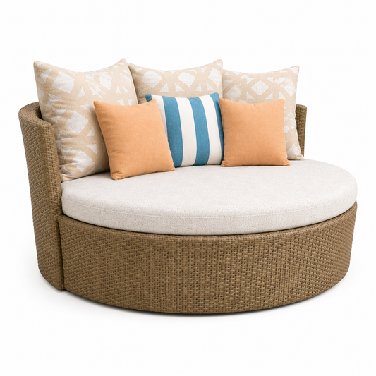 Round Wicker Daybed